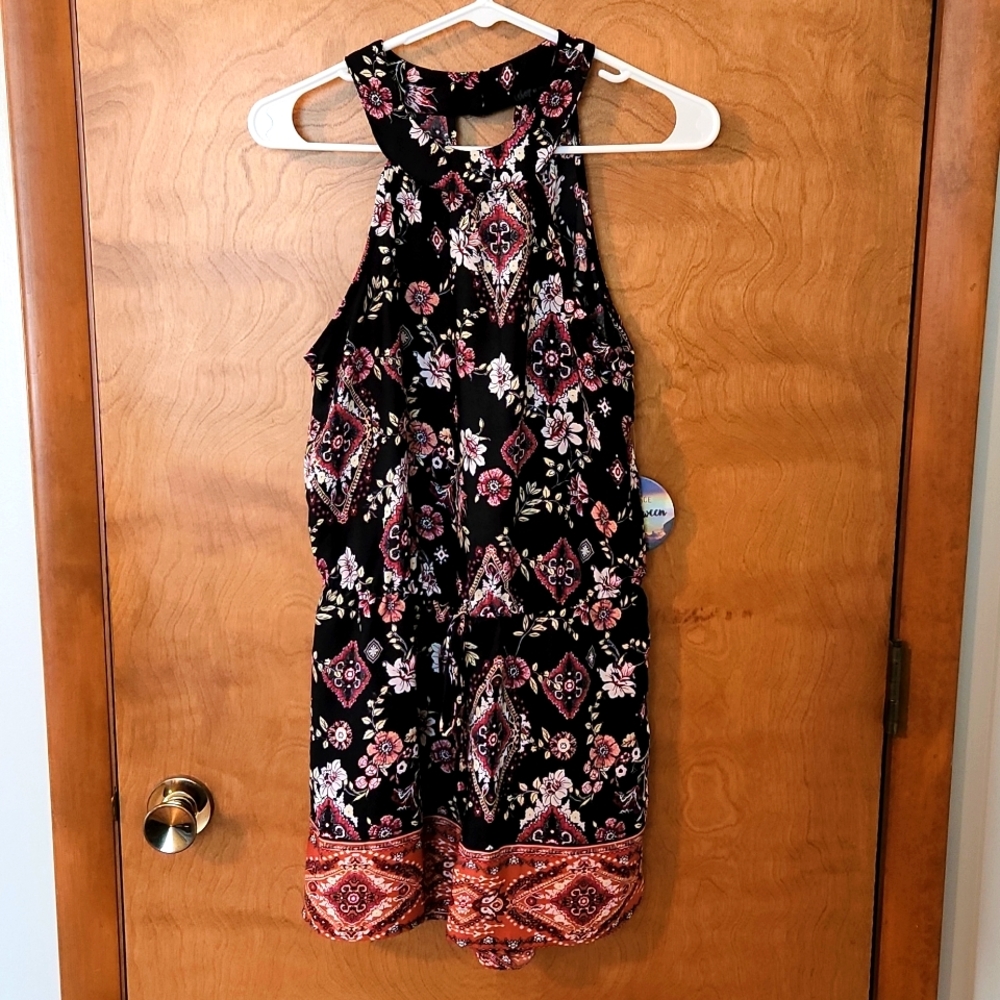 Black Floral Romper